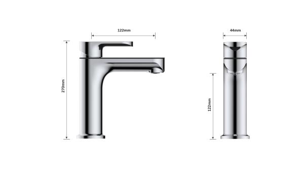 Ceramic Valve Core Hand Basin Taps Deck Mounted  Single Handle