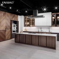 Villa de luxe personnalisée laque double évier design de l'île moderne armoire de cuisine complète