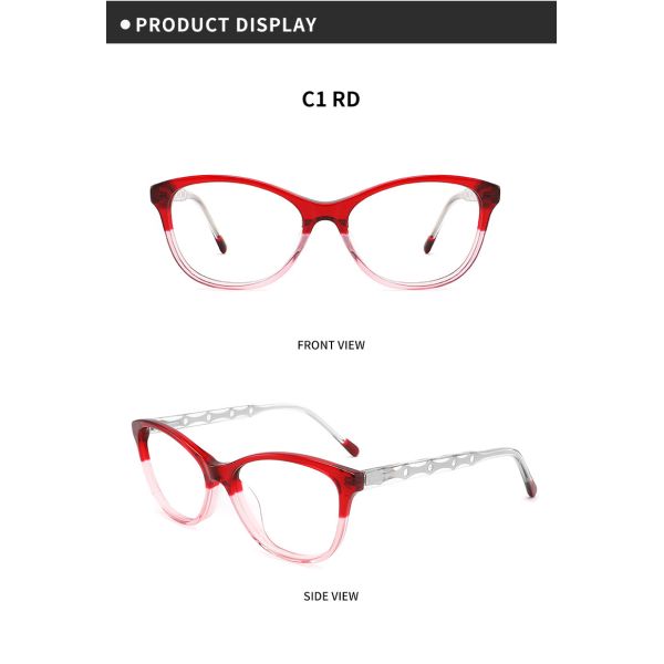 Стекла глаза кота ацетата ясных женщин объектива классические обрамляют особенную ширину 2,08