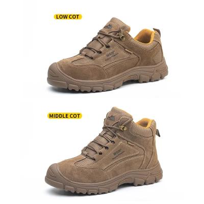 Des chaussures de sécurité confortables en acier pour hommes et des bottes de travail brunes avec plaque de kevlar