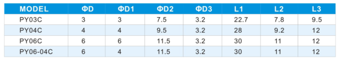 Mini Pneumatic Tube Fittings PY - C Equal Y Tee SMC Type Brass Nickel Plated