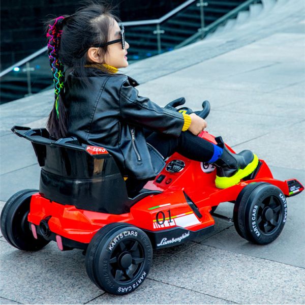 Electric Go Kart Ride On Toy Car for Kids Early Education Lighting and 6V/12V Battery