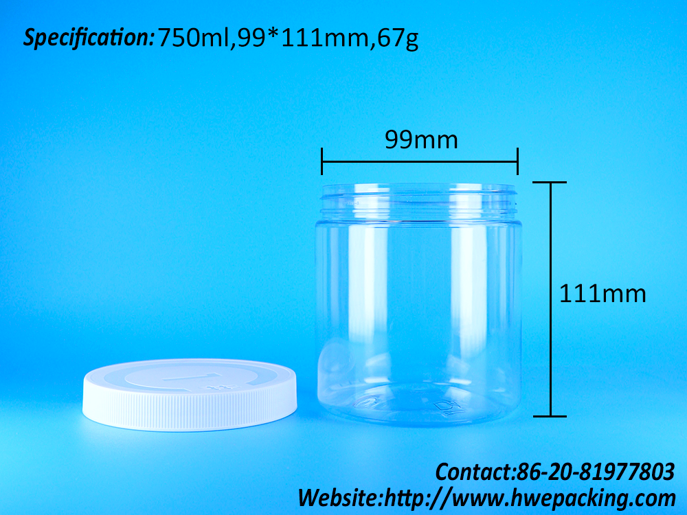 Premium Clear PET Plastic Jars For Candy Food Packaging Food Grade Safe Stylish