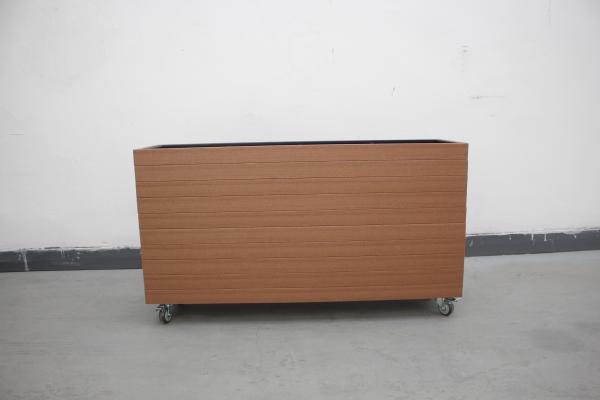Customized Outdoor Large Planters Steel And Wooden Material With Wheels