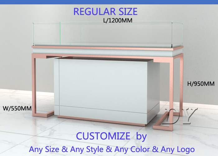 Розовое золото стеклянный ювелирный магазин дисплейный приставка / ювелирный приставка