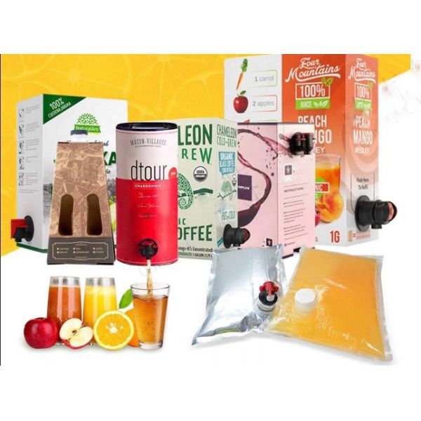 Bolso de encargo del BABERO 3L en la hoja Juice Coffee Tea Wine Aseptic de la categoría alimenticia de la caja con la espita