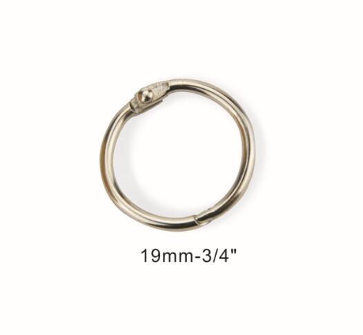 Silver Nickel Finish 19mm(3/4) Metal Loose Leaf Ring Book Binding Ring Hinged Snap Ring