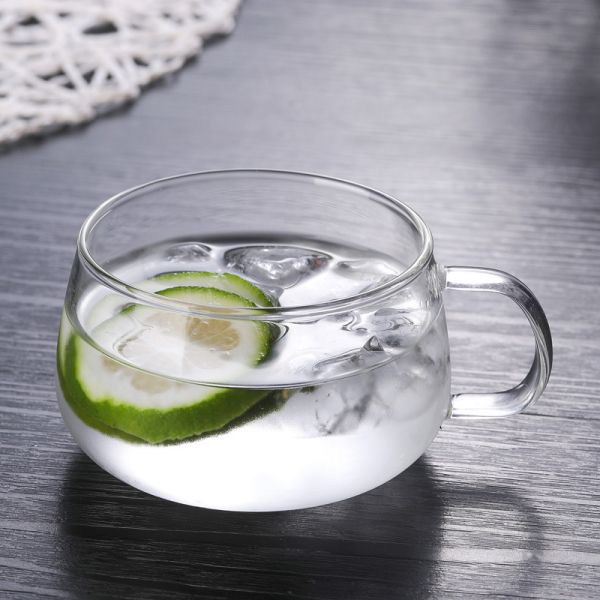 High Borosilicate Single Wall Glass Mug With Handle For Drinking Water Milk Tea Coffee