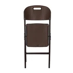Brown Plastic Weaving Rattan Chair Customized Logo Outdoor Adjustable Folding Chairs
