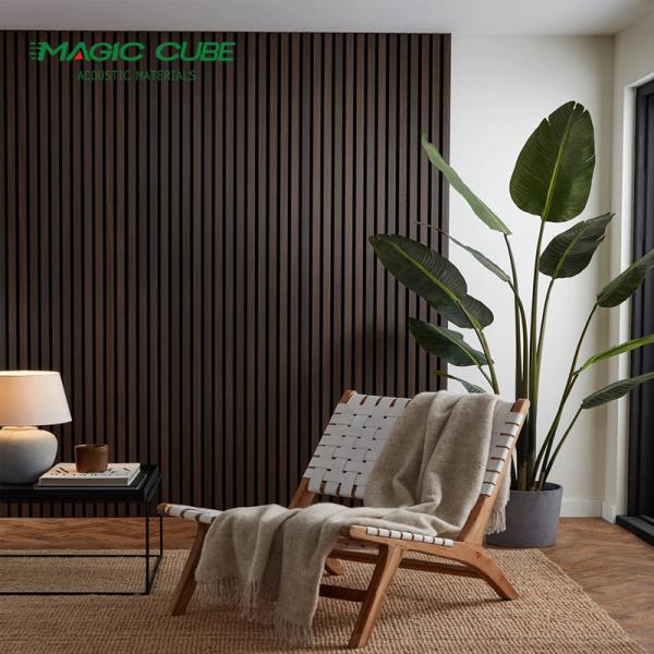 Customized Acoustic Slat Wood Panels Dustproof And Flame Resistance