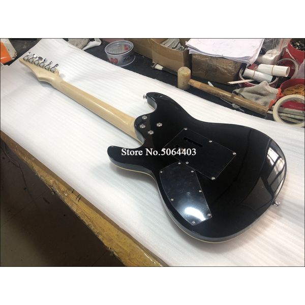 Custom 6 string electric guitar yellow tiger maple veneer rosewood fingerboard double rocking bridge free delivery