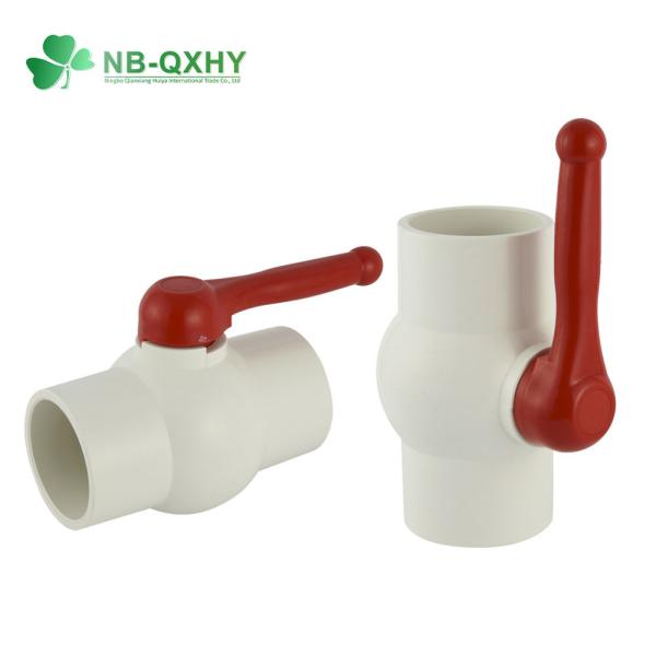 QX Customized Request Material PVC Plastic Ball Valve 8 Inch with Red Handle