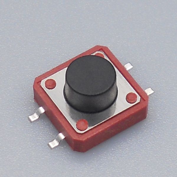 RED House Surface Mount Tactile Switch , 12v Push Button Switch Black Button