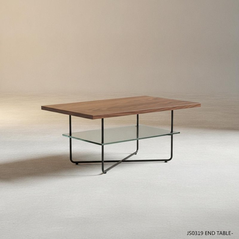 Mirrored Finish Coffee Table with Gold Detailing and MDF Material