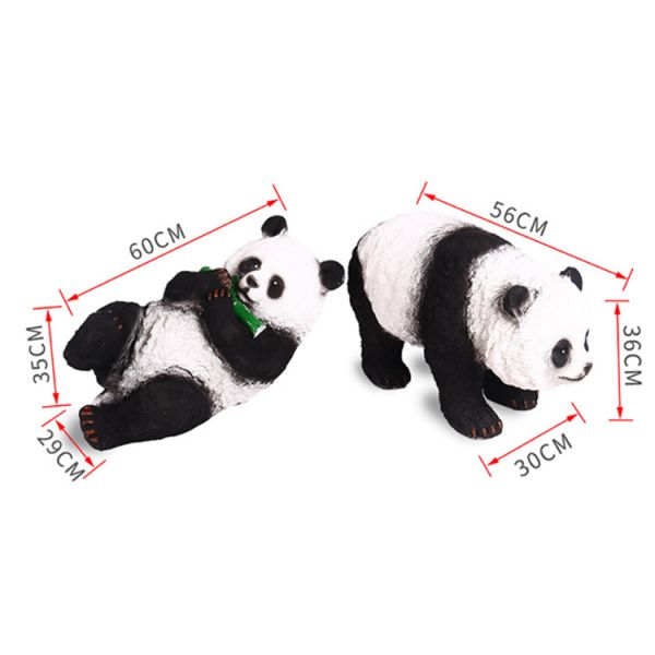 A pair of panda lights LED resin waterproof landscape lamp translucent animal outdoor park lawn lamp