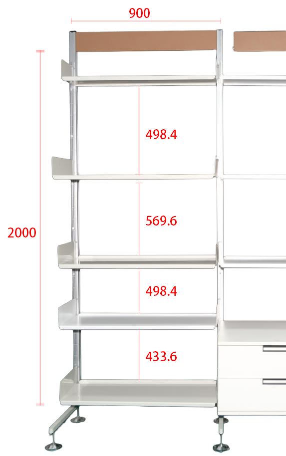 Wall-Mounted 5-Layer Modular Shelf White Bedroom Floating Shelves Adjustable Modern Steel Modular Wall Unit Drawer for Clothing