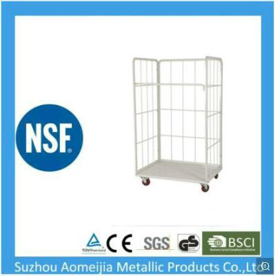 Metal Frame Warehouse Cage Trolley , Heavy Duty Cage Trolley Custom Size