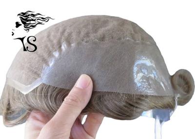 Light Wave Grey Toupee Hair Replacement System Full Lace For Thinning Hair Men