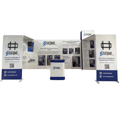 6x3m Trade Show Booth Portable Straight Wall Tension Fabric Display Kit Ideal for Exhibitions Show Display