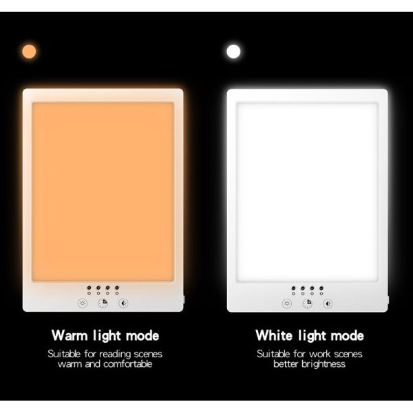 White JSK 20 Depression Seasonal Affective Disorder Sad Lamp Light Therapy Lamp 10000 Lux FCC CE ROHS Certification