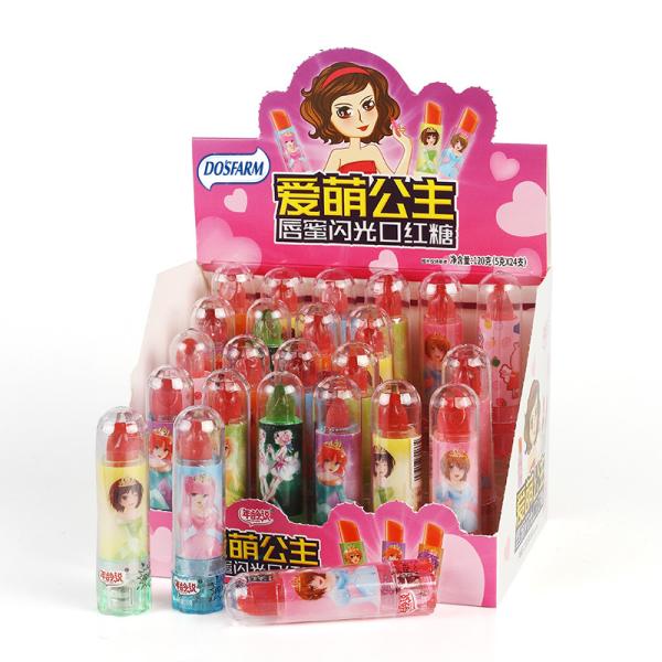 Healthy Sugar Free Candy Lipstick Shape Lollipop Flashlight Lighting Lipstick Toy Candy