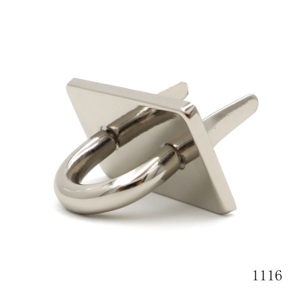 Mirror Silver Zinc Alloy Bridge D Ring With Square Base Plate Hasp Plate D Buckle For Handbag Padlock