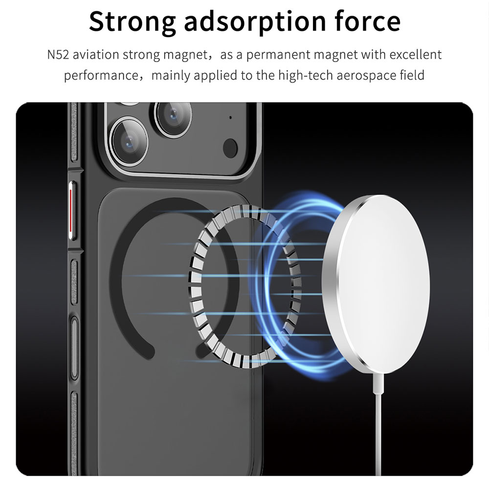 Magnetic Shockproof Case for iPhone 17 16 Pro Max Luxury Skin Feeling Matte Cover with Metal Lens Frame Mobile Phone Shell