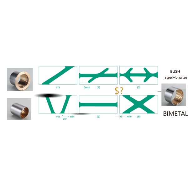 Groove Split Bimetal Wrapped Bearings Steel Backing Copper Plating