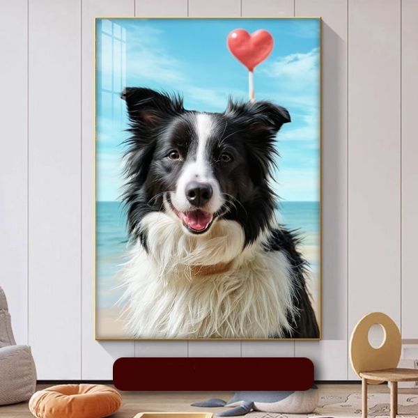 Pet Portrait Aluminum Alloy Photo Frame Customized Keepsake Souvenir for Dogs and Cats