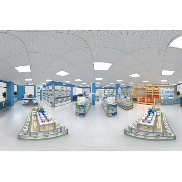 05-QWJYS005 Avant-Garde Minimalist Pharmacy Display Shelves Medicine Shop Decoration for Pharmacy Shop Interior Design