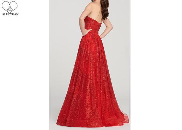 Sweep Train Wedding Bridesmaid Dresses , Sequins Sparkly Maid Of Honor Dress