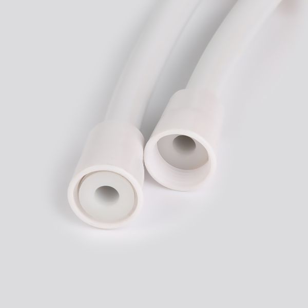 1.5M White PVC Shower Hose , Double Lock Shower Hose With Plastic Nut