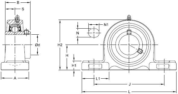 stainless steel pillow block bearing UCF218 ball bearing unit 90*235*96.3