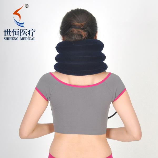Neck traction device breathable flannel cervical collar covers in blue/red/purple/purple color