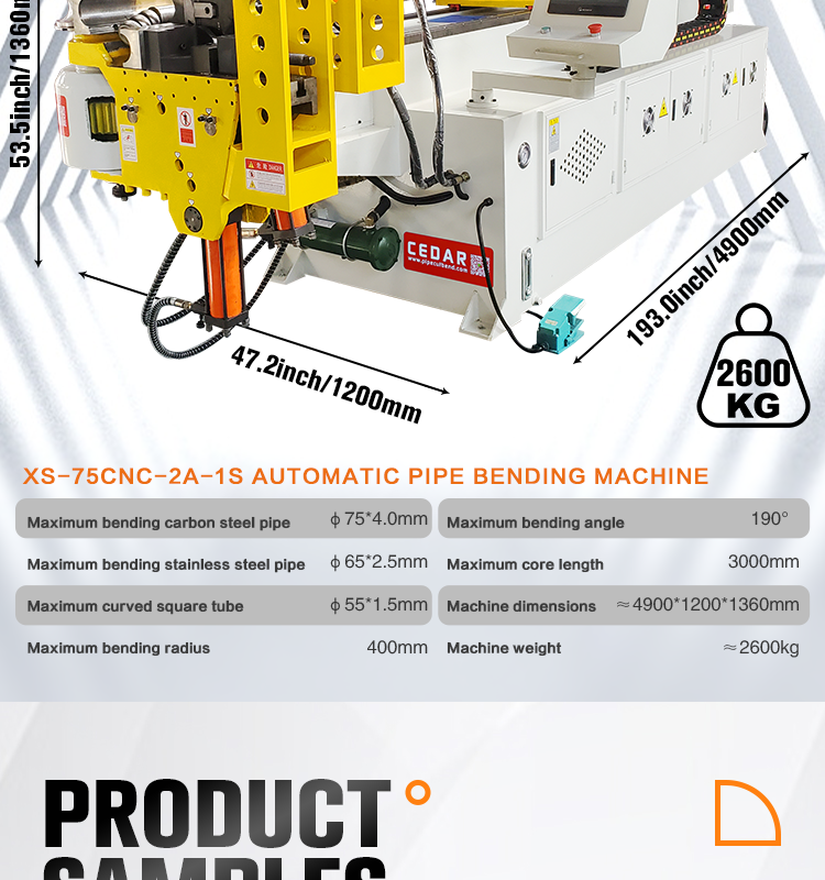 Electric CNC Pipe Bending For Hydraulic Iron Heavy Pipes 3D Chair 2 Head Machine