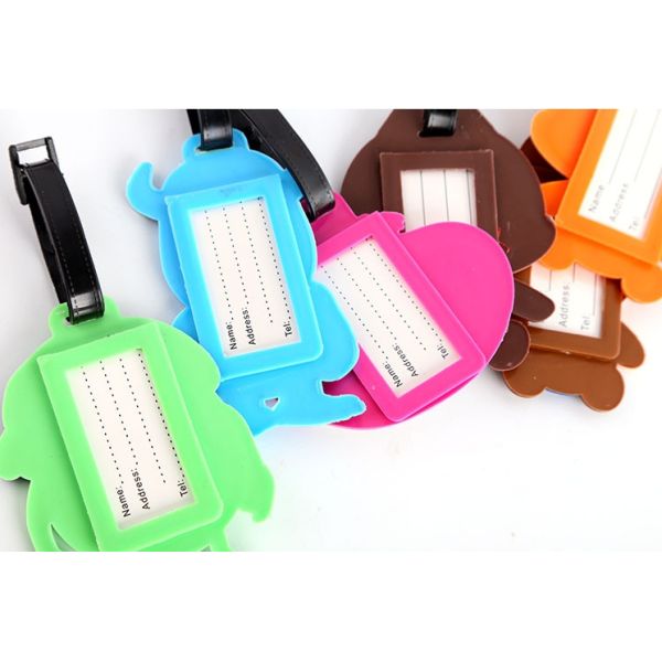 2018 super design customized luggage tag/baggage tag rubber loop manufacturer
