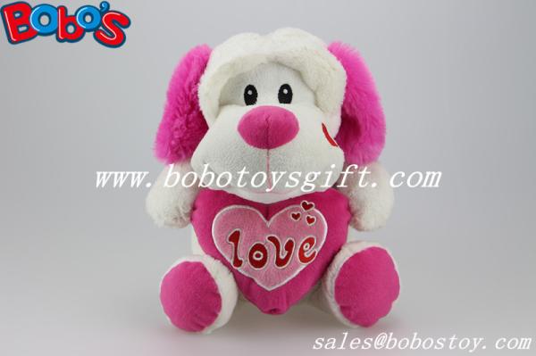 10 Wholesale Cute Stuffed Dog Animals With Pink Heart Pillow