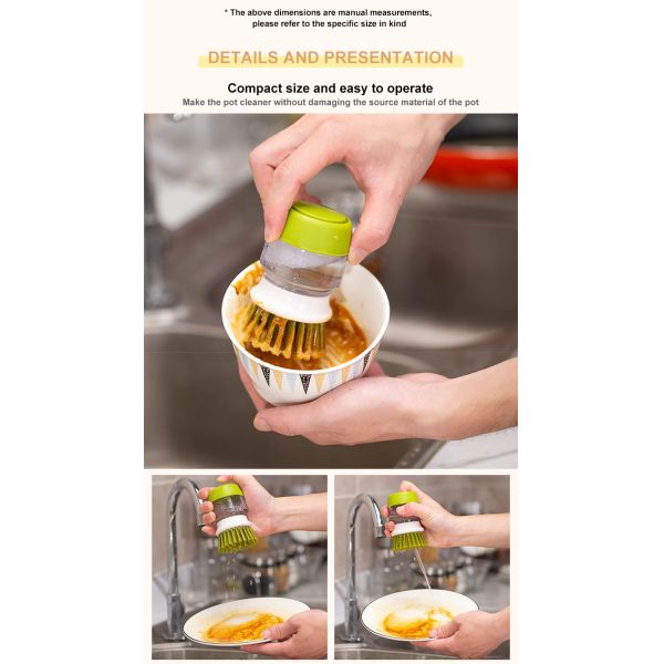 Liquid Soap Dispensers Dishes Scrub Brush for Bowl,Pot Etc