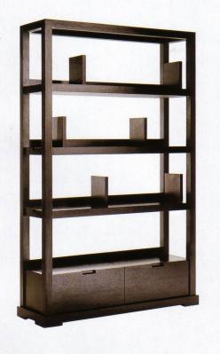 Modern Hotel Lobby Furniture Solid Wood Commodity Shelf  Partition Wall Walnut  Veneer