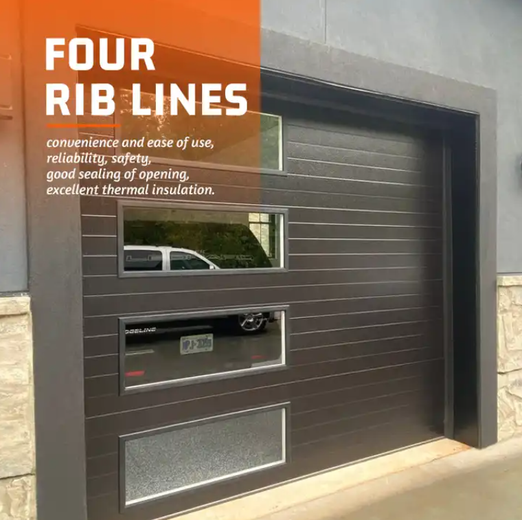 Powder Coated Insulated Sectional Doors Factory Double Overhead Insulated Sectional Vertical