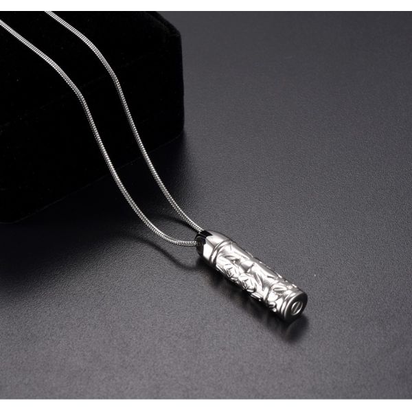 Pet Dogs Cat Memorial Funeral Casket Pendant Necklace Charm Silver Tone Engrave Beautiful Cremation Jewelry for Men