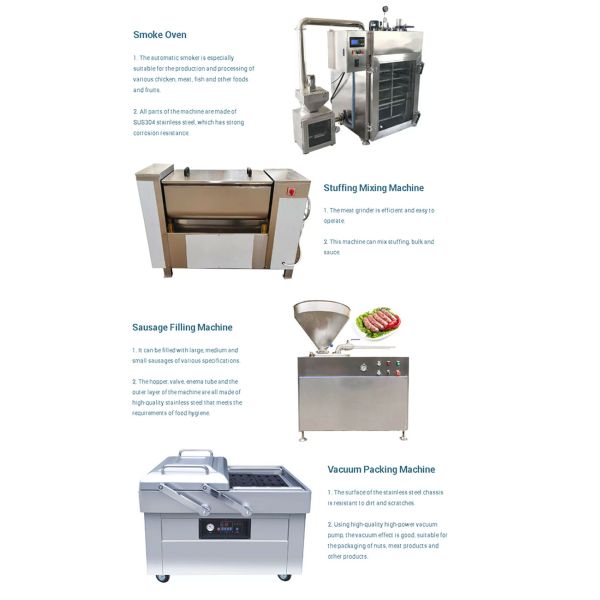 Línea de producción automática de salchichas 1/6 Maquinaria Neumática Hidráulica