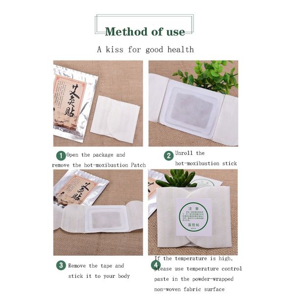 Self-Heating Herbal Wormwood Belly Button Tummy Sticker for Navel Care and Hot Compress Massage Function