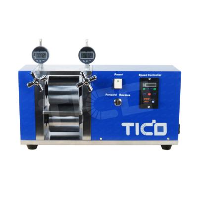 Máquina de prensagem por rolamento de elétrodos de pilha de células de bolsa com micrômetro digital