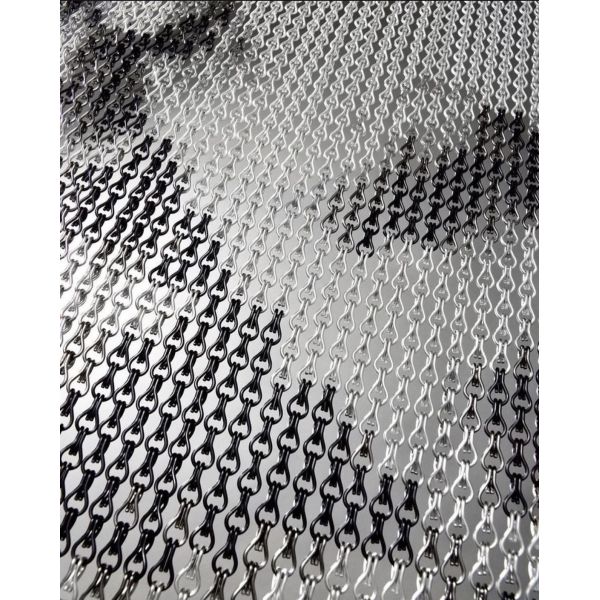 24mm Chain Distance 1.2mm Wire Diameter Aluminium Chain Fly Screen with 60% Open Area for Industrial Applications