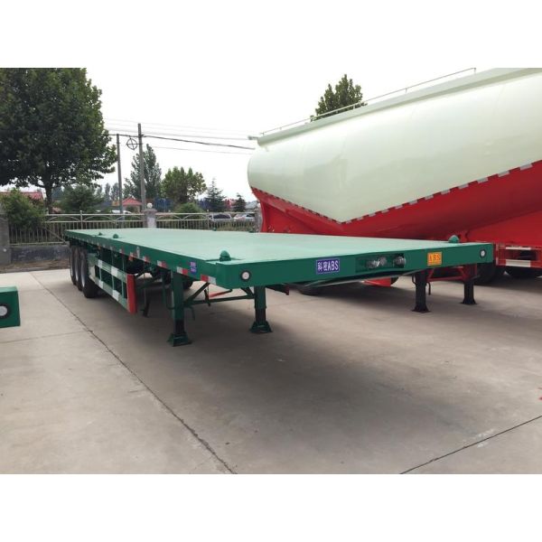 BPW Axle 40ft Heavy Duty Flatbed Trailer With Super Single Tire Air Suspension