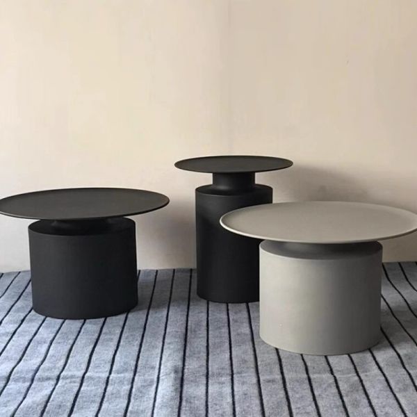 Modern Carbon Steel Iron Round Corner Table Bedroom Bedside Side Table