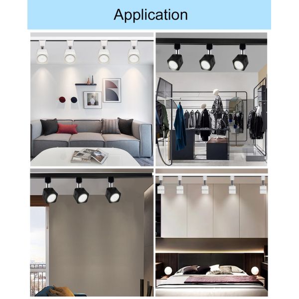 Commercial Black White Track Light Home Clothing Store 6W 10w Square Spotlight