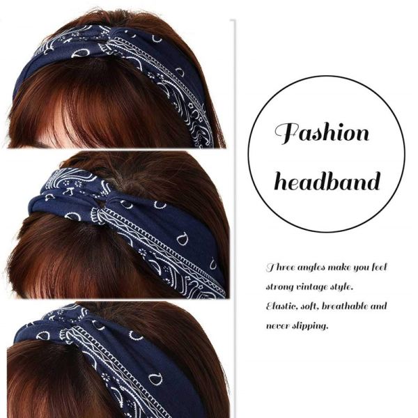 thick wide hair bands Cross knot bow elastic 6 color elastic headband for women's wiry hair accessories