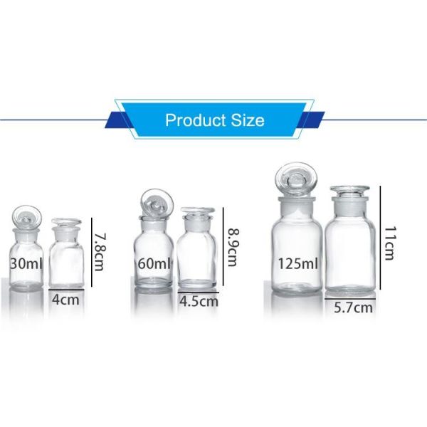 OEM Маленькие стеклянные бутылки с реагентом Аптечные банки с лекарственными препаратами